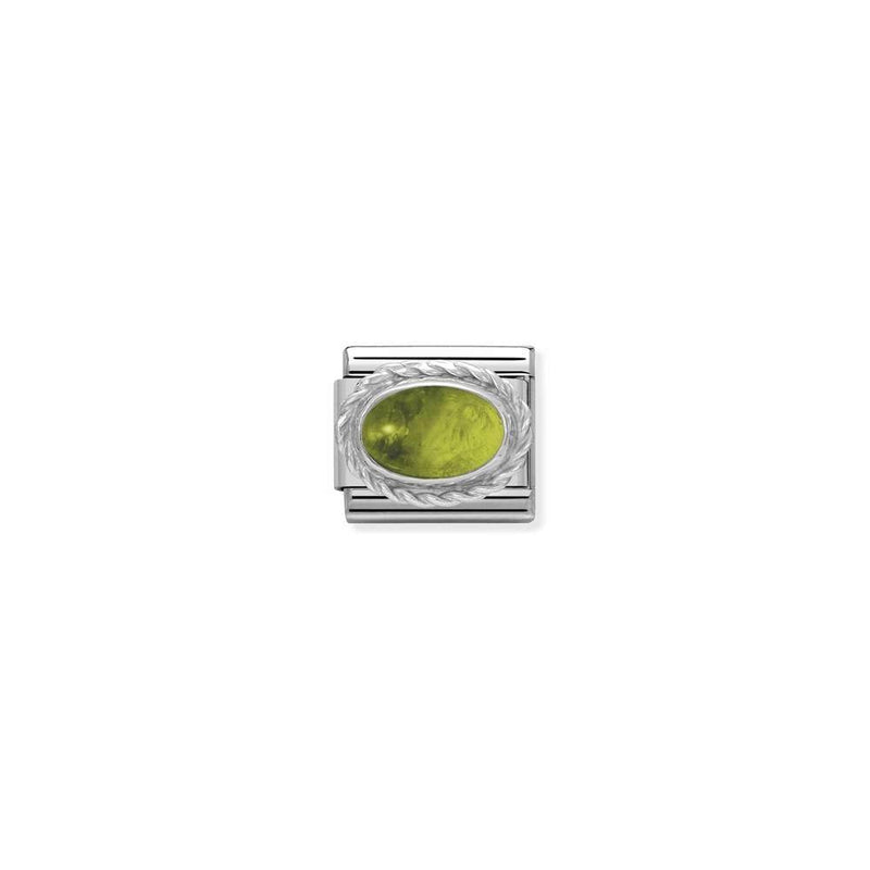Composable Classic STONES in stainless steel with 925 sterling silver setting and detail 05 PERIDOT