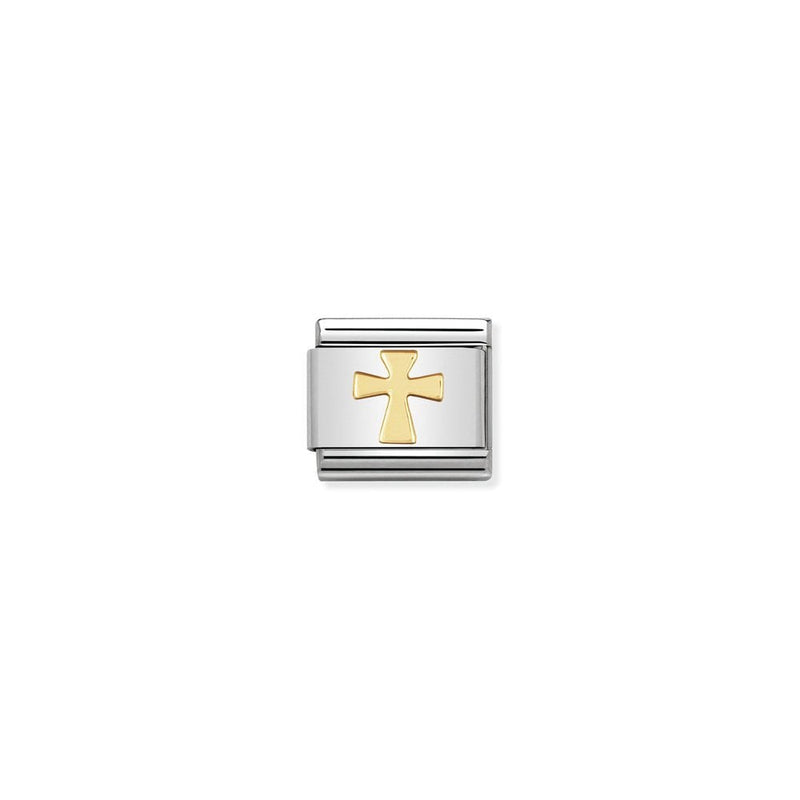 COMPOSABLE Classic RELIGIOUS in stainless steel and bonded yellow gold 01 Cross