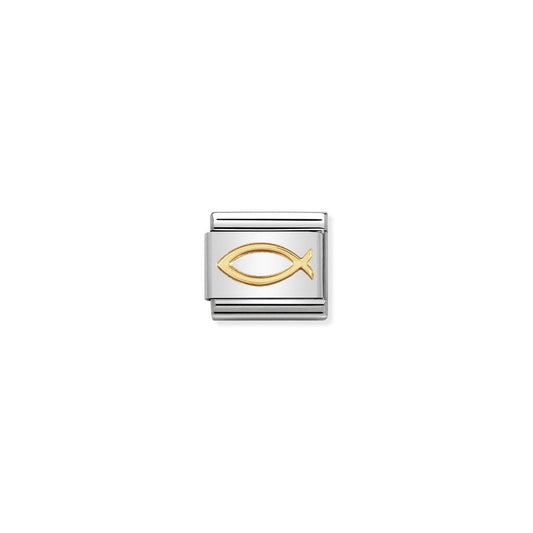 Nomination Ichthys 18ct Gold and Stainless Steel Composable Charm