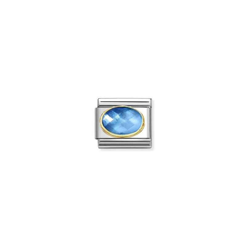 Comp, Classic FACETED STONES in steel and bonded yellow gold 038 LIGHT BLUE BLUE