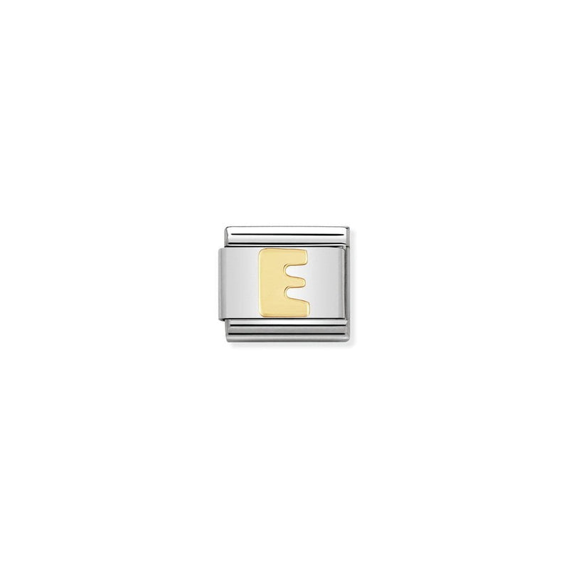 COMPOSABLE Classic LETTERS in stainless steel with bonded yellow gold 05 E