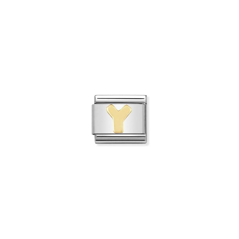 COMPOSABLE Classic LETTERS in stainless steel with bonded yellow gold 25 Y
