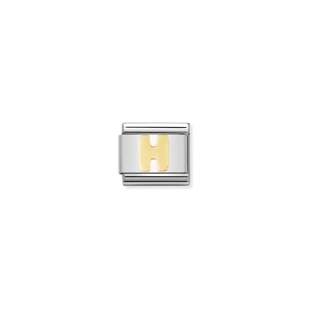 COMPOSABLE Classic LETTERS in stainless steel with bonded yellow gold 08 H