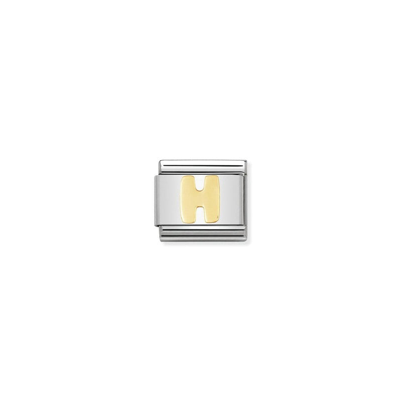 COMPOSABLE Classic LETTERS in stainless steel with bonded yellow gold 08 H