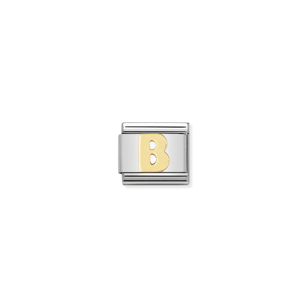 COMPOSABLE Classic LETTERS in stainless steel with bonded yellow gold 02 B