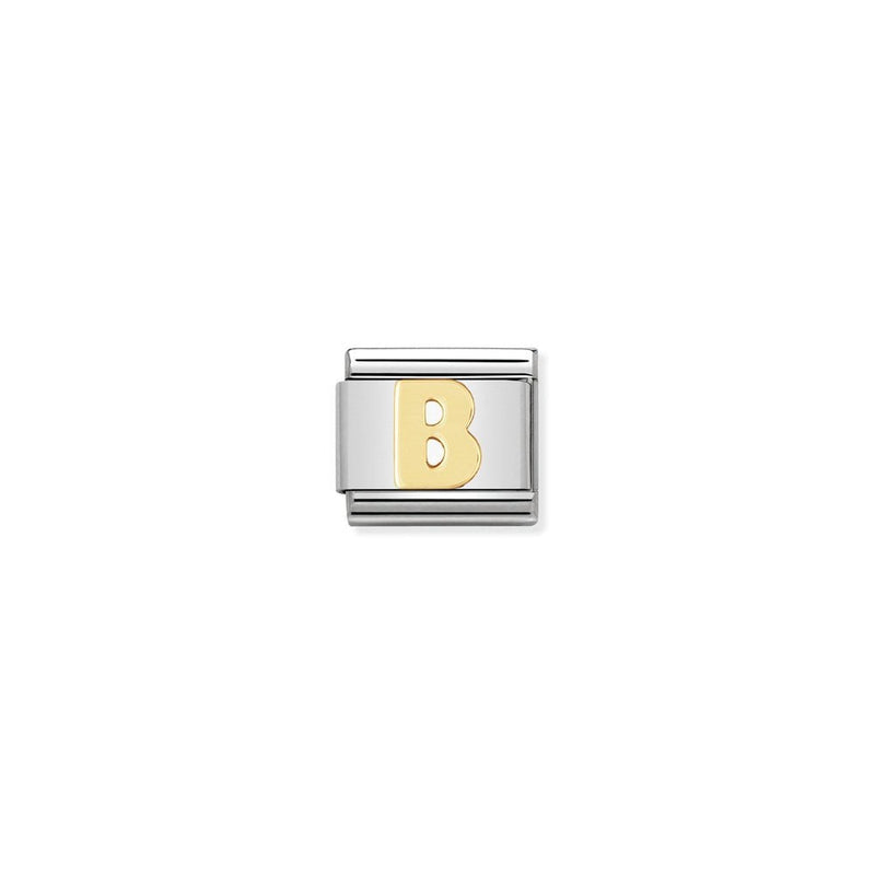 COMPOSABLE Classic LETTERS in stainless steel with bonded yellow gold 02 B