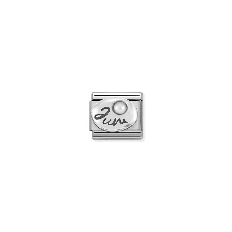 Composable Classic SYMBOLS in st,steel, 925 sterling silver and stones 06 June WHITE PEARL