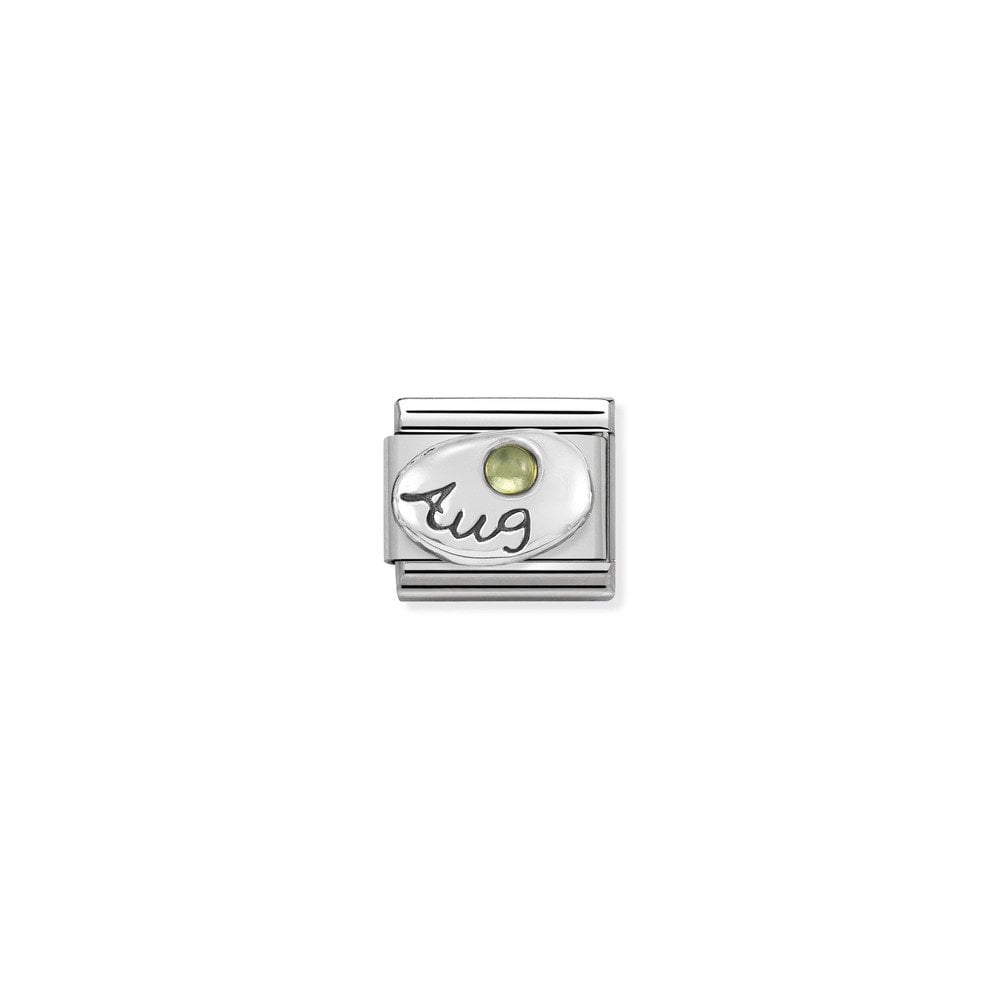 Composable Classic SYMBOLS in st,steel, 925 sterling silver and stones 08 August PERIDOT