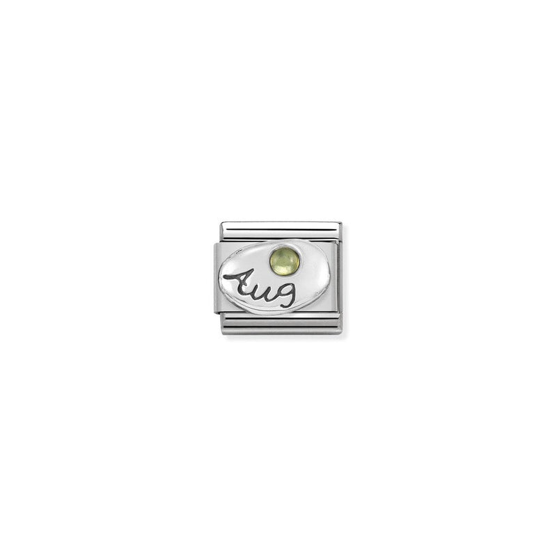 Composable Classic SYMBOLS in st,steel, 925 sterling silver and stones 08 August PERIDOT