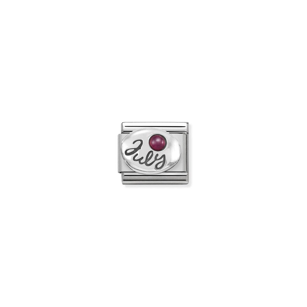 Composable Classic SYMBOLS in st,steel, 925 sterling silver and stones 07 July RUBY