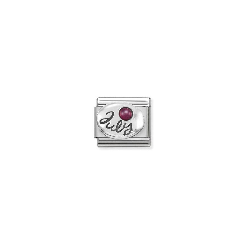 Composable Classic SYMBOLS in st,steel, 925 sterling silver and stones 07 July RUBY