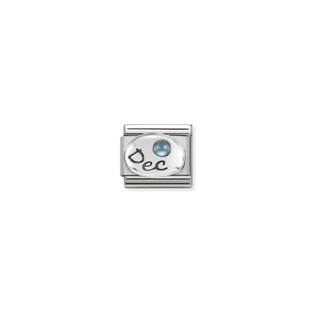 Composable Classic SYMBOLS in st,steel, 925 sterling silver and stones 12 December LIGHT BLUE TOPAZ