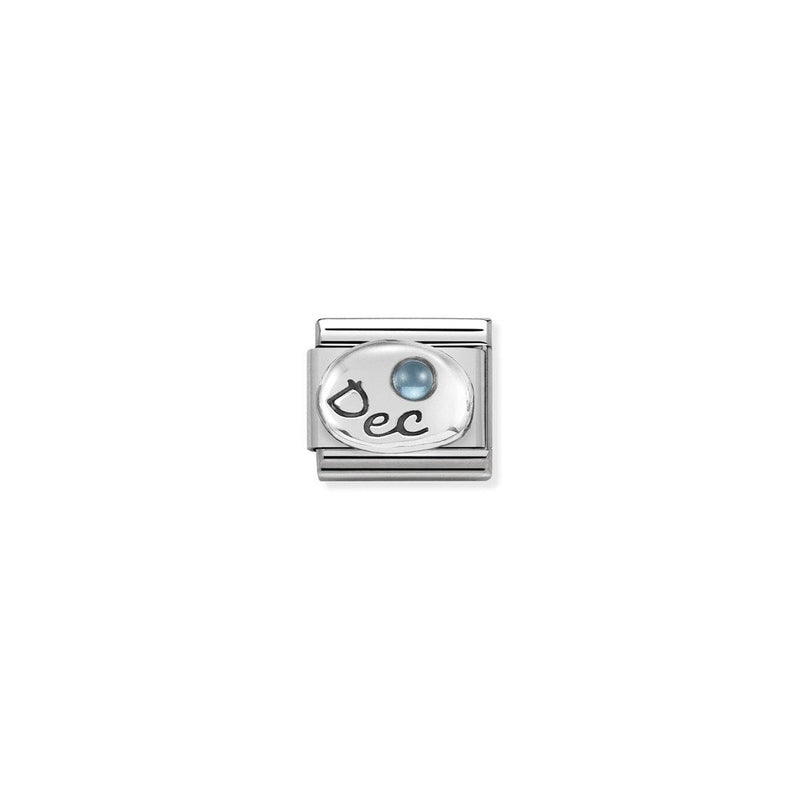 Composable Classic SYMBOLS in st,steel, 925 sterling silver and stones 12 December LIGHT BLUE TOPAZ