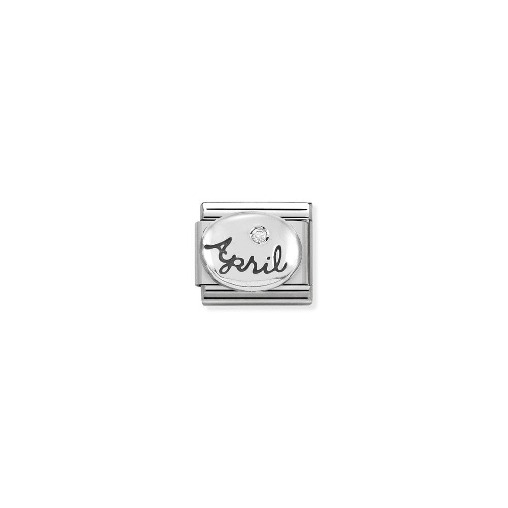 Composable Classic SYMBOLS in st,steel, 925 sterling silver and stones 04 April DIAMOND