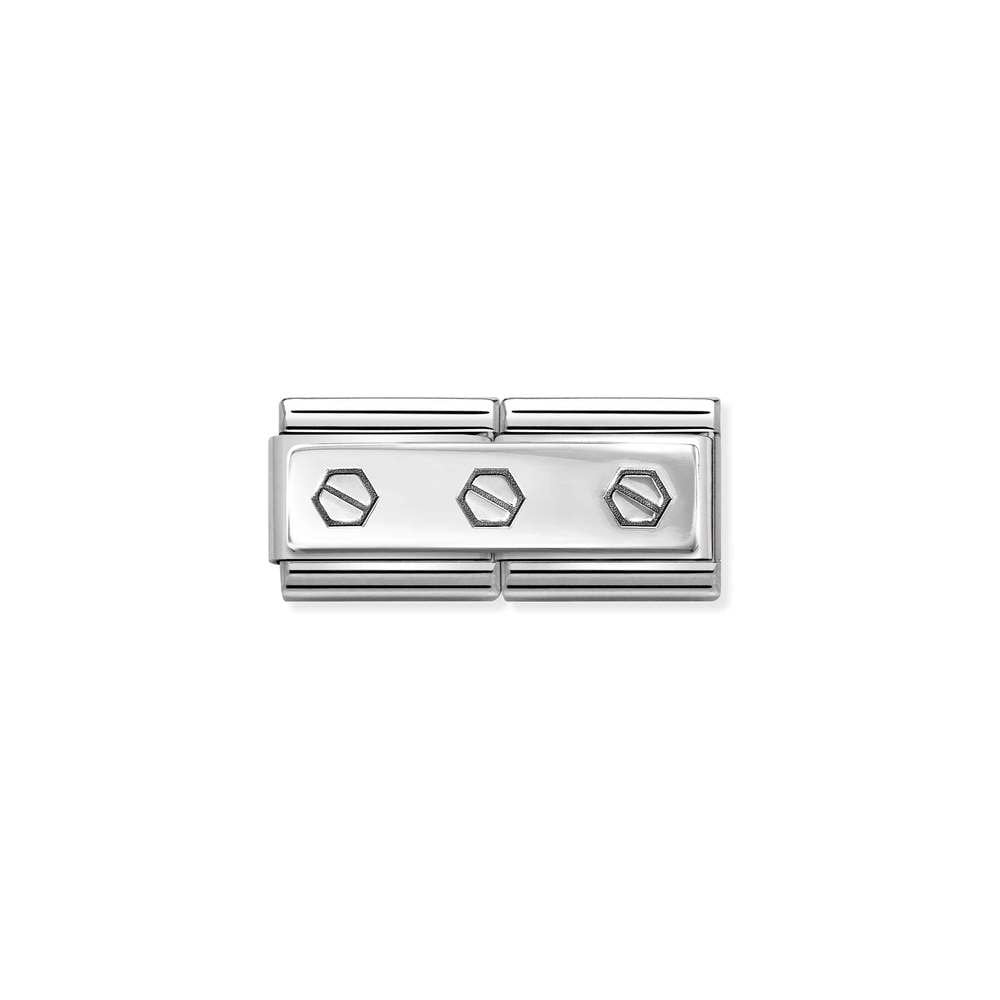 Composable Classic DOUBLE ENGRAVED steel and 925 sterling silver CUSTOM 50 Triple hex screws