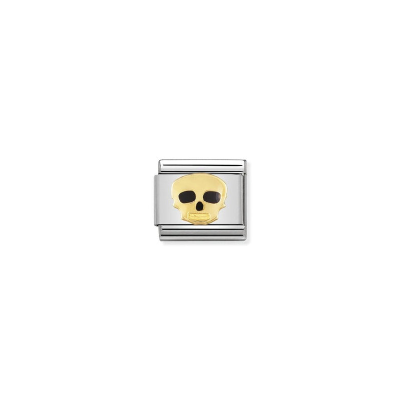 COMPOSABLE Classic HALLOWEEN in stainless steel with enamel and bonded yellow gold 08 Skull