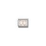 Composable Classic SYMBOLS steel and 9k rose gold 08 Double Hearts
