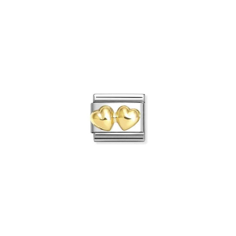 COMPOSABLE Classic LOVE in stainless steel with bonded yellow gold 23 Double rounded hearts