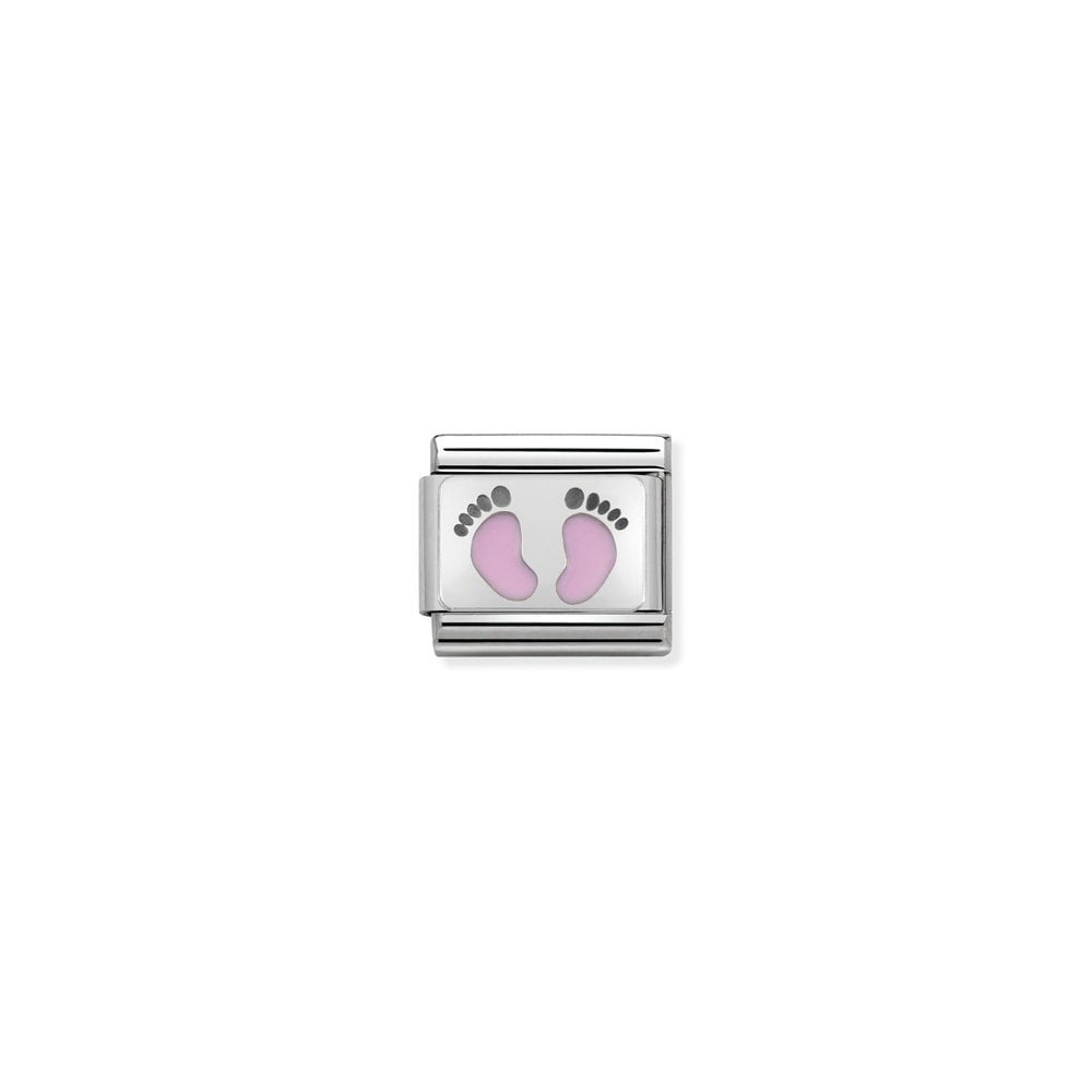 Composable CL OXIDIZED PLATES in steel, enamel and 925 sterling silver 14 Rose Footprints