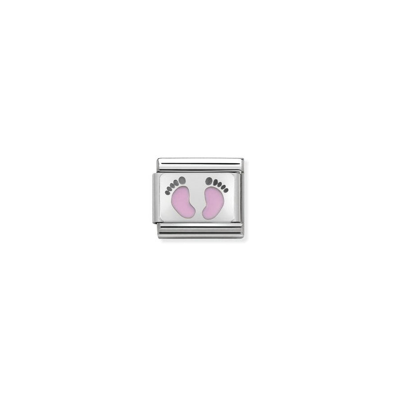 Composable CL OXIDIZED PLATES in steel, enamel and 925 sterling silver 14 Rose Footprints