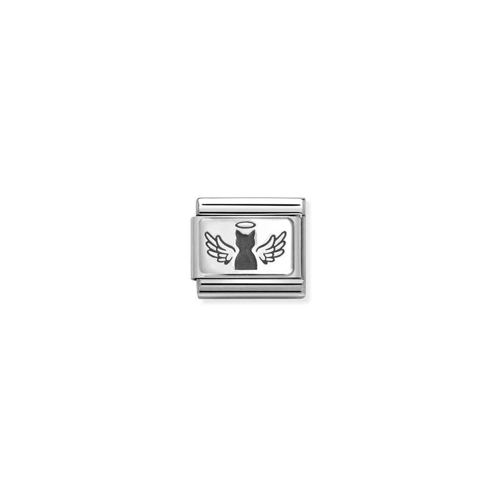 Composable Classic PLATES IC steel and 925 sterling silver 45 Angel cat