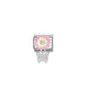 Composable Classic CHARMS steel, 925 sterling silver, enamel and cz 08 Rose daisy with butterfly