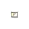 Composable Classic GLITTER LETTER steel, enamel and bonded yellow gold 06 F