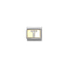 Composable Classic GLITTER LETTER steel, enamel and bonded yellow gold 20 T