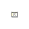 Composable Classic GLITTER LETTER steel, enamel and bonded yellow gold 18 R