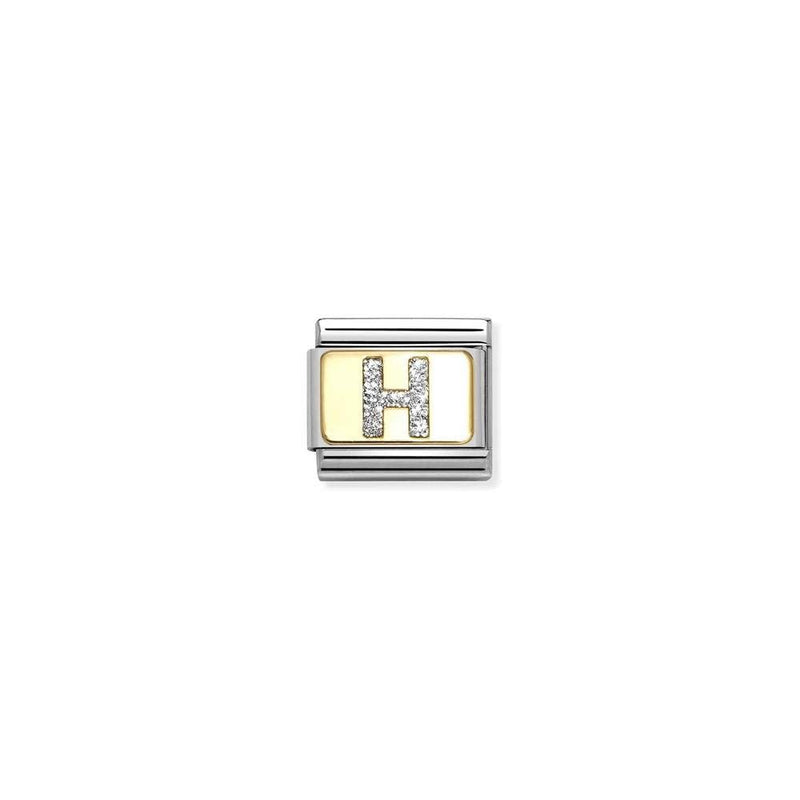 Composable Classic GLITTER LETTER steel, enamel and bonded yellow gold 08 H