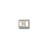 Composable Classic GLITTER LETTER steel, enamel and bonded yellow gold 14 N
