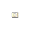 Composable Classic GLITTER LETTER steel, enamel and bonded yellow gold 04 D