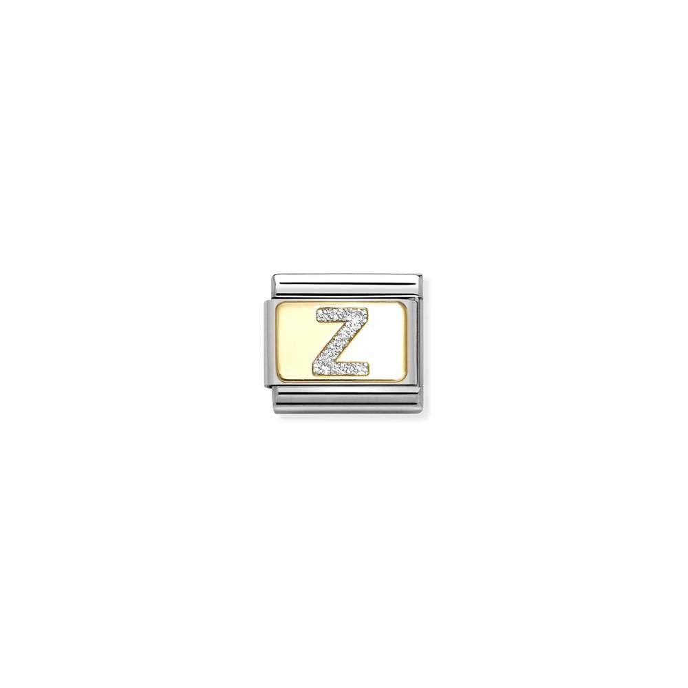 Composable Classic GLITTER LETTER steel, enamel and bonded yellow gold 26 Z