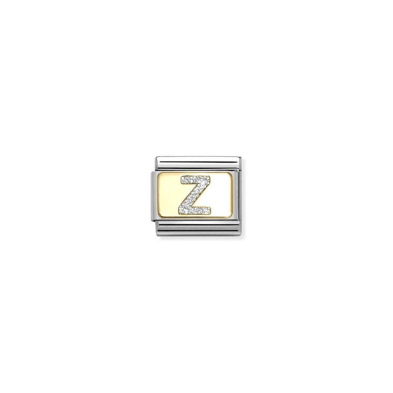Composable Classic GLITTER LETTER steel, enamel and bonded yellow gold 26 Z