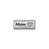 Composable DOUBLE Classic SYMBOLS steel Cub zircon and 925 sterling silver 07 Mum And Heart