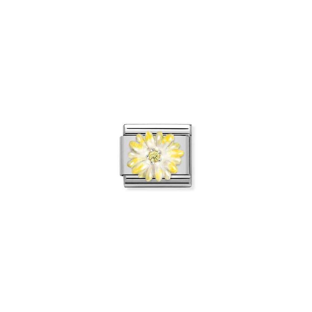Composable CL SIMBOLS stainless steel, enamel, Cub, Zirc and 925 sterling silver 04 YELLOW flower