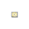 Composable CL SIMBOLS stainless steel, enamel, Cub, Zirc and 925 sterling silver 04 YELLOW flower
