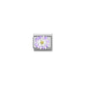 Composable CL SIMBOLS stainless steel, enamel, Cub, Zirc and 925 sterling silver 03 PURPLE flower