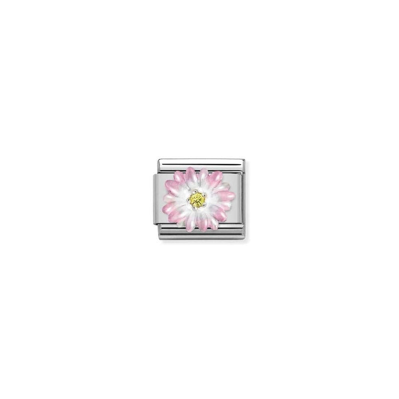 Composable CL SIMBOLS stainless steel, enamel, Cub, Zirc and 925 sterling silver 05 ROSE flower