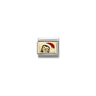Composable Classic PLATES IC in steel, enamel and bonded yellow gold 13 Penguin RED hat