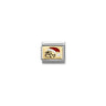 Composable Classic PLATES IC in steel, enamel and bonded yellow gold 12 Snowman RED hat