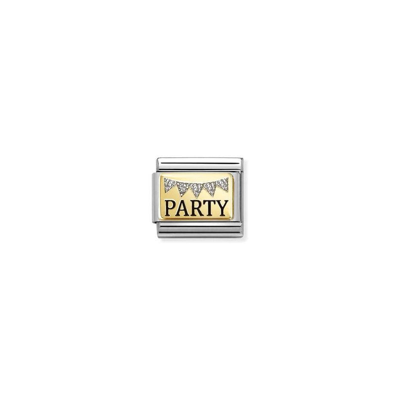 Composable Classic PLATES IC in steel, enamel and bonded yellow gold 09 Party GLITTER