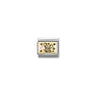 Composable Classic PLATES IC in steel, enamel and bonded yellow gold 03 Rose elephant