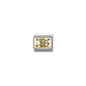 Composable Classic PLATES IC in steel, enamel and bonded yellow gold 04 Light Blue elephant