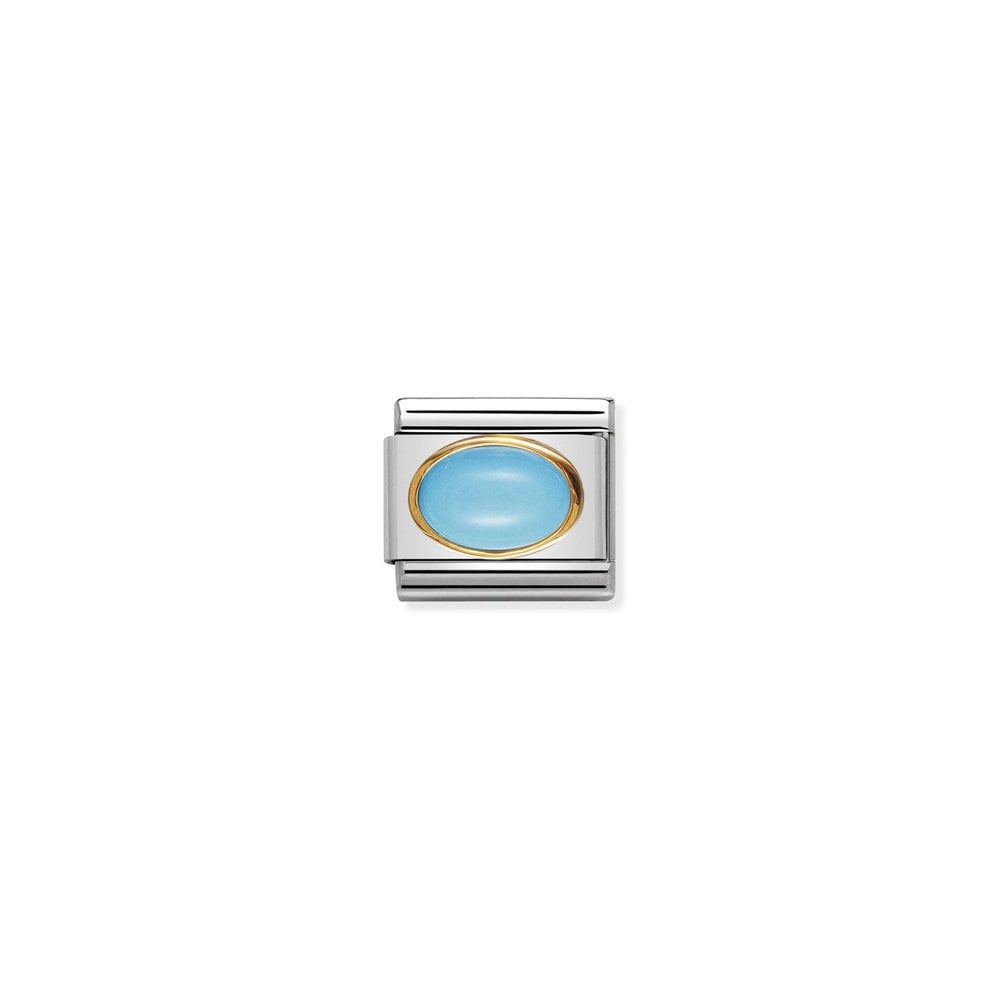 Composable Classic oval hard stones in stainless steel and bonded yellow gold 06 TURQUOISE