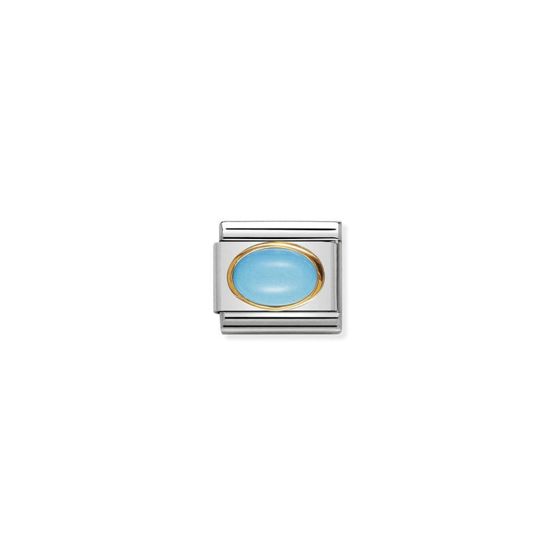 Composable Classic oval hard stones in stainless steel and bonded yellow gold 06 TURQUOISE