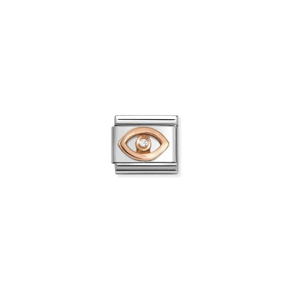 Composable Classic Symbols in stainless steel with 9k rose gold and CZ 49 WHITE eye