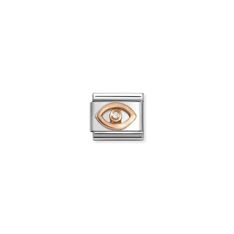 Composable Classic Symbols in stainless steel with 9k rose gold and CZ 49 WHITE eye