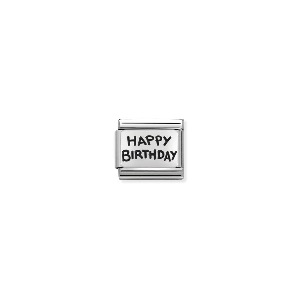 Composable Classic PLATES OXIDIZED steel and 925 sterling silver 41 HAPPY BIRTHDAY