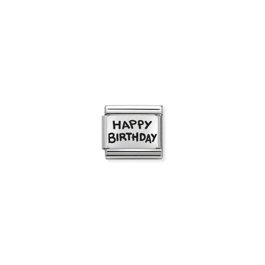 Composable Classic PLATES OXIDIZED steel and 925 sterling silver 41 HAPPY BIRTHDAY